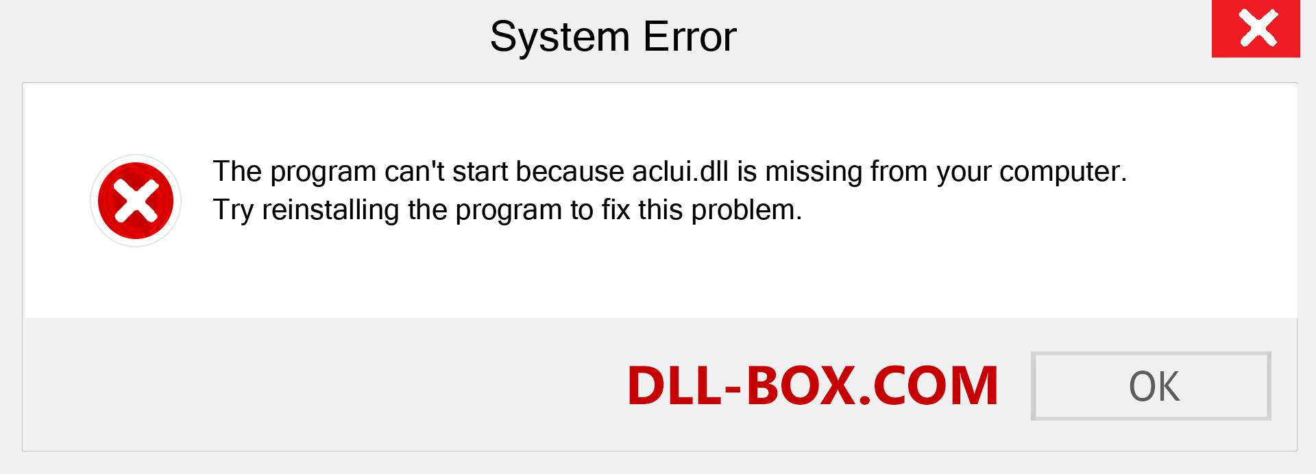  aclui.dll file is missing?. Download for Windows 7, 8, 10 - Fix  aclui dll Missing Error on Windows, photos, images
